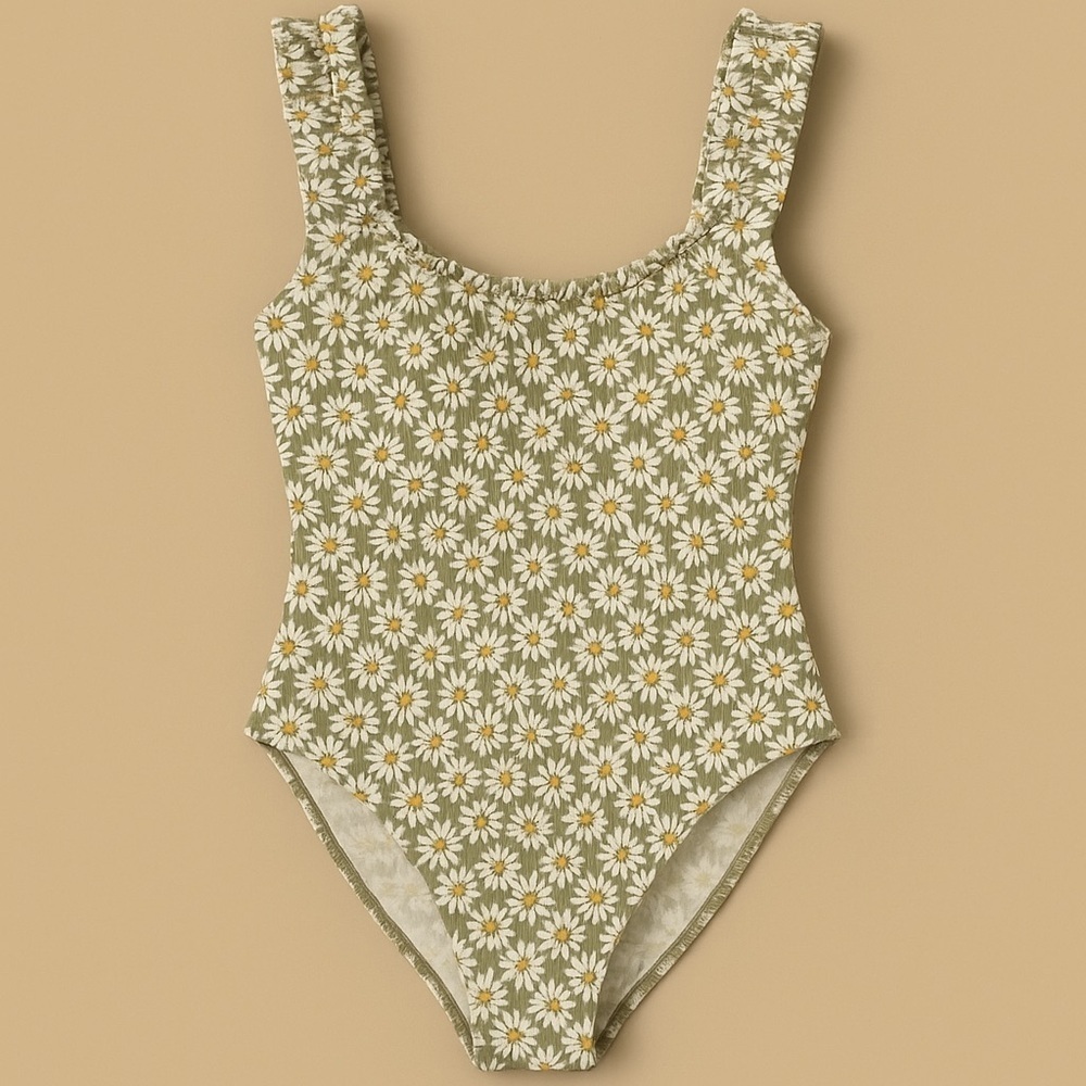 Honey & Sparkle Gray Daisy Snap Gusset Bodysuit FLAW GUC #1957